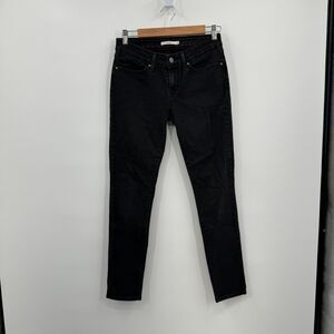 Levi's 711 Skinny Jeans Women's Size 28 Black Denim Mid-Rise 5-Pockets Cotton